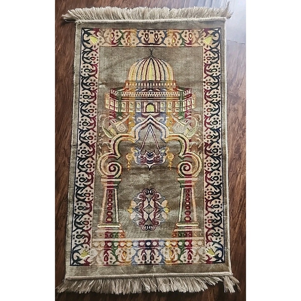 Vintage Turkish Islamic Prayer Rug Jaramaz Sajada Mihrab 42 X 26